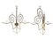 Mid-Century Italian Sconces in White Metal and Brass, Set of 2 1