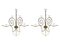 Mid-Century Italian Sconces in White Metal and Brass, Set of 2, Image 8