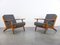 GE-290 Easy Chairs in Oak by Hans J. Wegner for Getama, 1960s, Set of 2 1