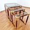 Tables Gigognes Mid-Century en Laiton et Briarwood, Italie, 1965, Set de 3 2