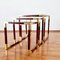Mid-Century Italian Nesting Tables in Brass and Briarwood, 1965, Set of 3, Image 3