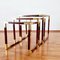 Tables Gigognes Mid-Century en Laiton et Briarwood, Italie, 1965, Set de 3 3