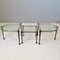 Vintage German Forged Bronze and Cast Glass Tables, 1980s, Set of 3 1