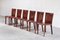 Italian Red Leather Dining Chairs by Mario Bellini, 1980s, Set of 6 1