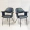 Mid-Century Italian Chairs in Steel & Synthetic Fabric, 1950s, Set of 2 1