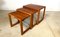 Brutalist Danish Teak Nesting Tables from Dyrlund, 1970s, Set of 3 1