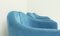 Butaca PS142 de cuero nobuck azul de Eugenio Gerli para Tecno, años 60, Imagen 5