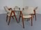 Compass Chairs in Teak by Kai Kristiansen for Sva Mobler, 1960s, Set of 6 2