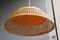 Lámpara colgante de cúpula de paja tejida, Italia, años 60, Imagen 6