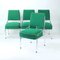 Chrome & Green Fabric Dining Chairs, Former Czechoslovakia, 1960s, Set of 4 9