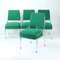 Chrome & Green Fabric Dining Chairs, Former Czechoslovakia, 1960s, Set of 4, Image 9