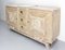 Art Deco French Cerused Oak Marble Top & Brass Buffet, 1930s 5