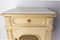 Louis XVI French Bedside Table Patinated Wood, Marble Top & Cane Door, 1930s, Image 8
