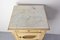 Louis XVI French Bedside Table Patinated Wood, Marble Top & Cane Door, 1930s 6