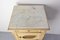 Louis XVI French Bedside Table Patinated Wood, Marble Top & Cane Door, 1930s, Image 6