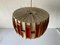 Red & Beige Fabric Shade Pendant Lamp in Wood, 1960s, Germany 7