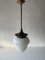 Lámpara de techo Art Déco de vidrio lechoso, Alemania, años 40, Imagen 5