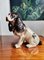 Großer sitzender Mid-Century Spaniel Hund in glasierter Keramikfigur, 1960er 2