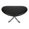 Tabouret Corona en Cuir Noir par Poul Volther, 2000s 3