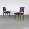 Chairs in Ash Wood and Blue Fabric, 1960s, Set of 6, Image 10