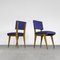 Chairs in Ash Wood and Blue Fabric, 1960s, Set of 6, Image 8