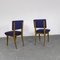 Chairs in Ash Wood and Blue Fabric, 1960s, Set of 6 9