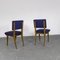 Chairs in Ash Wood and Blue Fabric, 1960s, Set of 6, Image 9