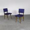 Chairs in Ash Wood and Blue Fabric, 1960s, Set of 6 12