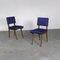 Chairs in Ash Wood and Blue Fabric, 1960s, Set of 6, Image 12