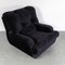 Black Velvet Lounge Chairs, 1970s, Set of 2, Image 2