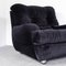Black Velvet Lounge Chairs, 1970s, Set of 2 3