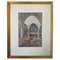 Georges Roussin, Interno di una chiesa, metà XIX secolo, Acquarello e tela, Incorniciato, Immagine 1