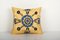 Yellow Suzani Cushion Cover with Floral Pattern, Uzbekistan, 2010s, Image 1