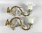 Antique Baroque Style Wall Sconces with Frosted Glass Shades, France, 1920s, Set of 2 1