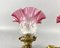 Messing Wandlampen mit Blumenschirmen, Frankreich, 1920er, 2er Set 5