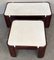 Mid-Century Modern Coffee Tables with Curved Legs and White Top, 1950s, Set of 2 1