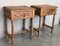 French Nightstands in Carved Oak with Turned Columns, 1900s, Set of 2 2