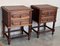 French Chestnut Bedside Tables with Drawers, 1900, Set of 2 11