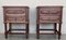 French Chestnut Bedside Tables with Drawers, 1900, Set of 2 10