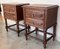 French Chestnut Bedside Tables with Drawers, 1900, Set of 2 12