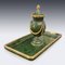 Russian Inkstand in 2-Colour Gold Mounted on Nephrite, 1910s 2