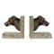 French Bronze and Marble Dog Head Book Ends, 1910s, Set of 2 1