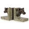 French Bronze and Marble Dog Head Book Ends, 1910s, Set of 2, Image 2