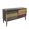 Italian Wood and Colored Glass Sideboard, 1950s 2