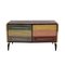 Italian Wood and Colored Glass Sideboard, 1950s 1