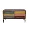 Italian Wood and Colored Glass Sideboard, 1950s, Image 1