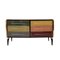 Italian Wood and Colored Glass Sideboard, 1950s 3