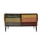 Italian Wood and Colored Glass Sideboard, 1950s, Image 3