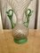 Vase en Verre de Murano Feuille d'Argent Vert de Fratelli Toso, 1920s 2