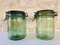 Vintage French Green Glass Jars from Solidex, 1930s, Set of 2 2
